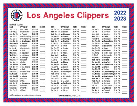 clippers schedule 2023